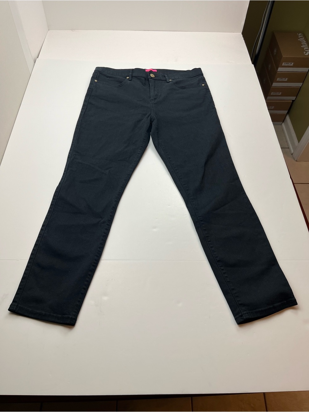 Lilly Pulitzer South Ocean High-Rise Skinny Denim Jeans Womens Size‎ 14 Black